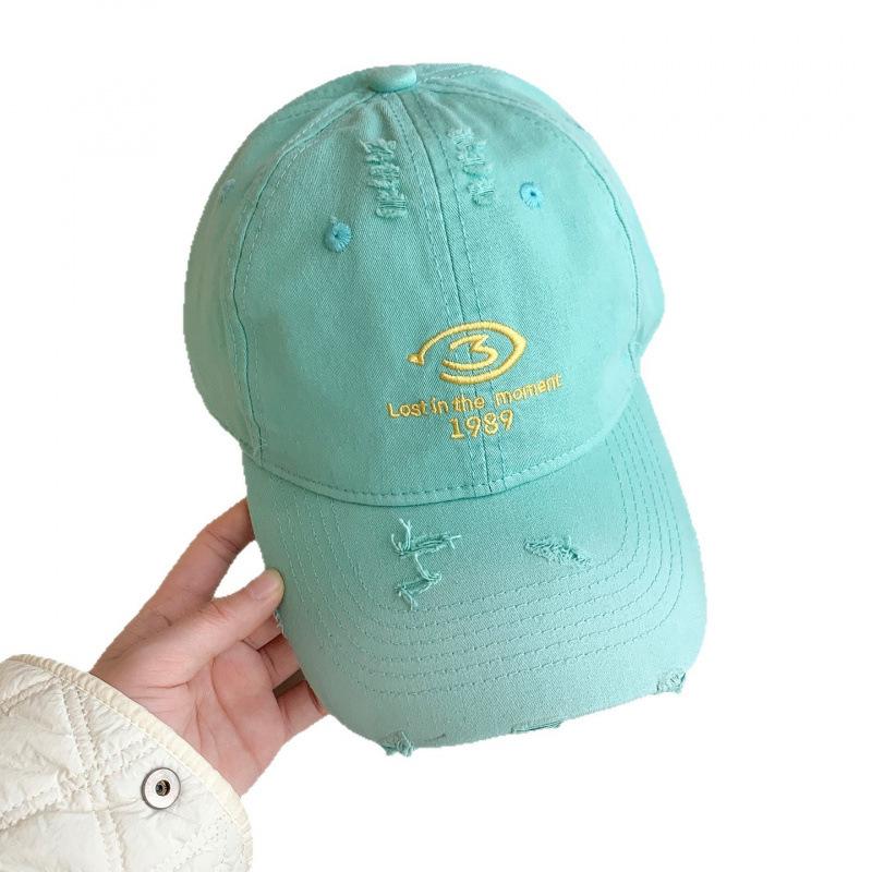 Spring And Summer Letter Embroidered Baseball Cap Female Retro Hat Showing Small Face Soft Top Cap Male