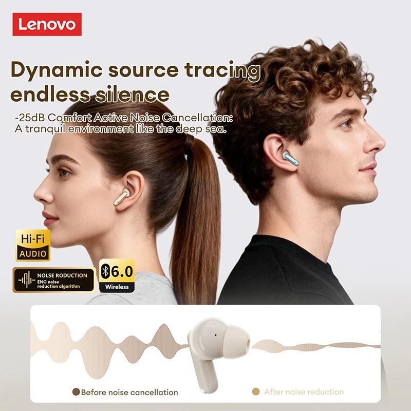 Lenovo LE217 TWS Wireless Bluetooth V6.0 Headphones Long Battery Game Noise Cancelling Sport Earbuds 3D Stereo Sound 38ms Ultra-low Latency Headset