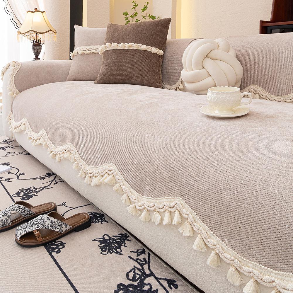 

New Special-Shaped Irregular Sofa Cushion Chenier Straight Row Seat Cushion Four-Season Universal Non-Slip Cover Cover Cloth Towel 70*70cm