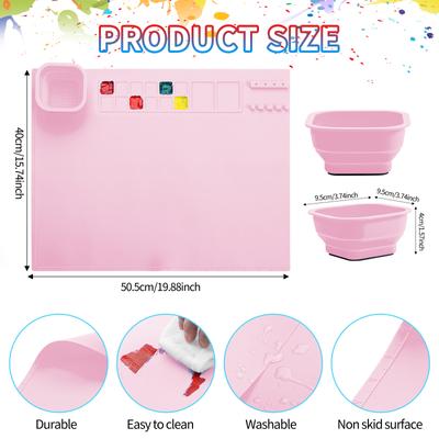 Kreatives Magnet-Silikonmatten-Set Basteln Antihaft-Saugnapf Silikon-Malmatte Geeignet für Kinder Schüler
