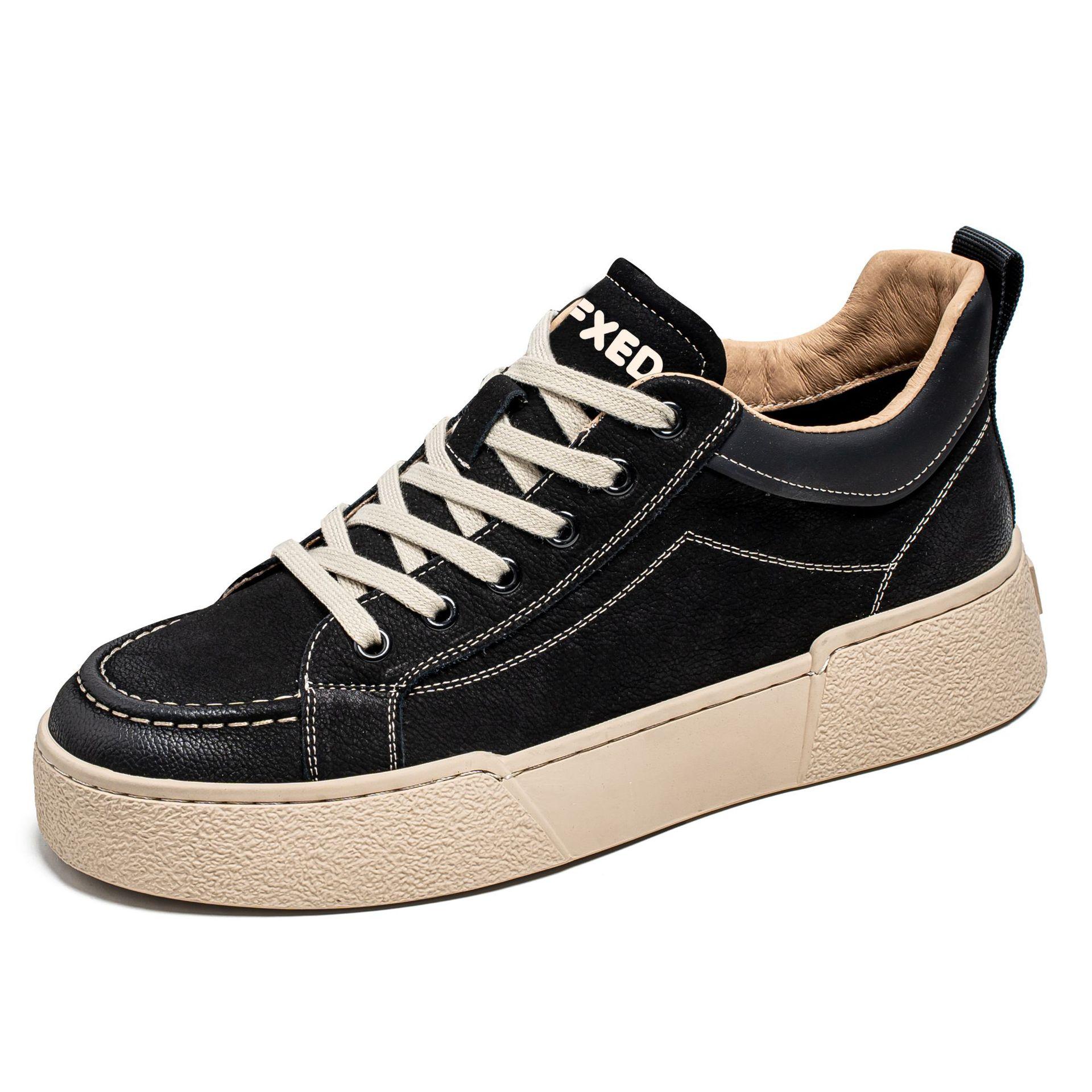 

Medium and high top new leather board shoes retro men s platform casual shoes Korean version trend lace-up niche shoes 2025 39