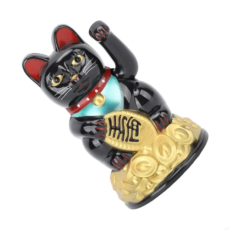 

Artistic Plastic Lucky Cats Statue Motorized Moving Arm Cheerfully Home Desk Decoration For Feungshui Good Luck X3UC CN