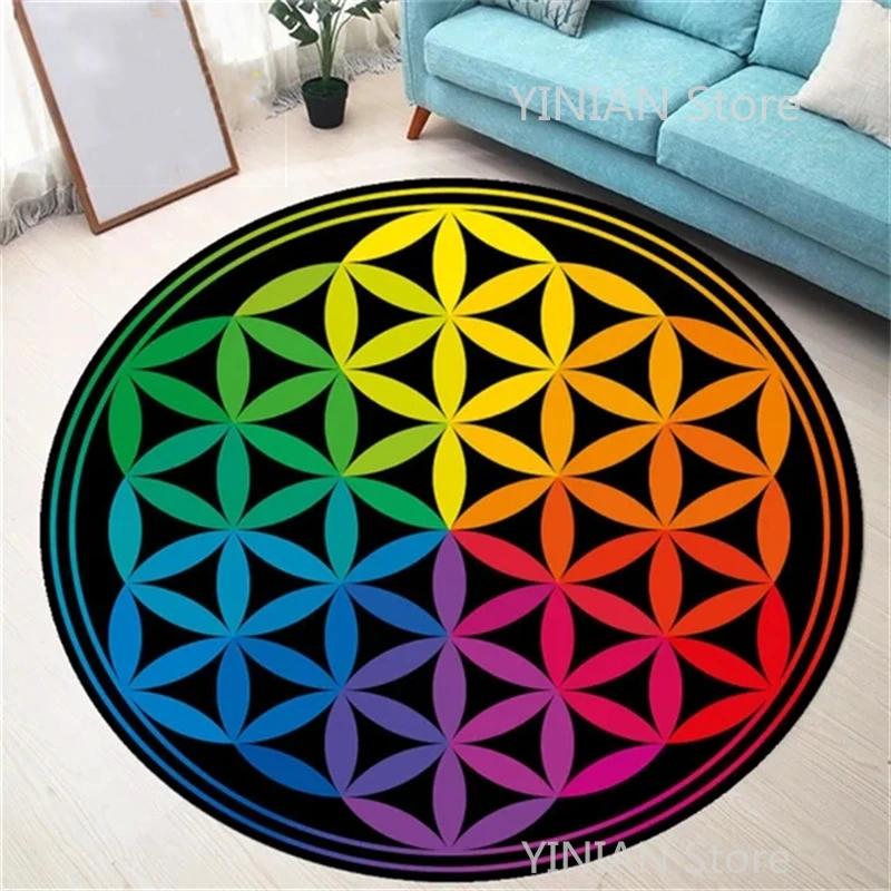 Geometry Round Carpet Cushion Living Room Bedroom Floor Mat Doormat Sofa Computer Chair Area Rug Dropshipping Wholesale