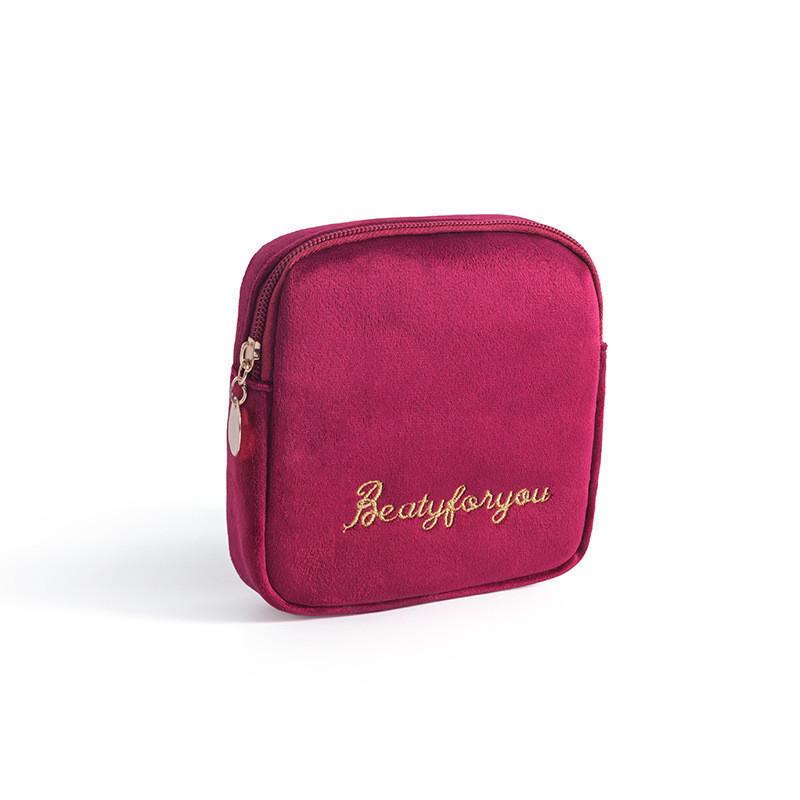 Portable Plush Sanitary Napkin Storage Bag Modern Minimalist Style Travel Organizer