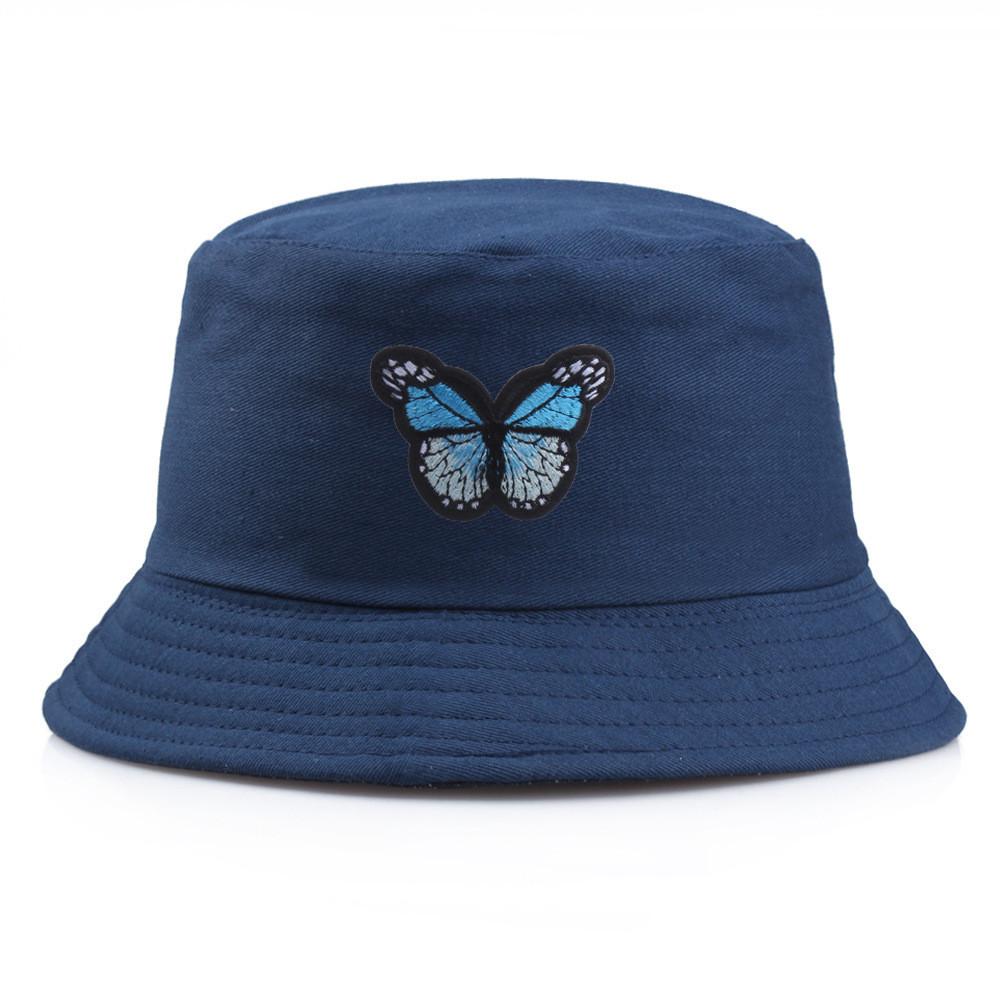 Embroidery Pattern Butterfly Bucket Hat Fisherman Hats Stylish Casual Headwear