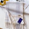 Pure Cashmere Scarf for Men and Women, Winter Couple, Solid Color Versatile Scarf, White Water Ripple Thickened To Keep Warm