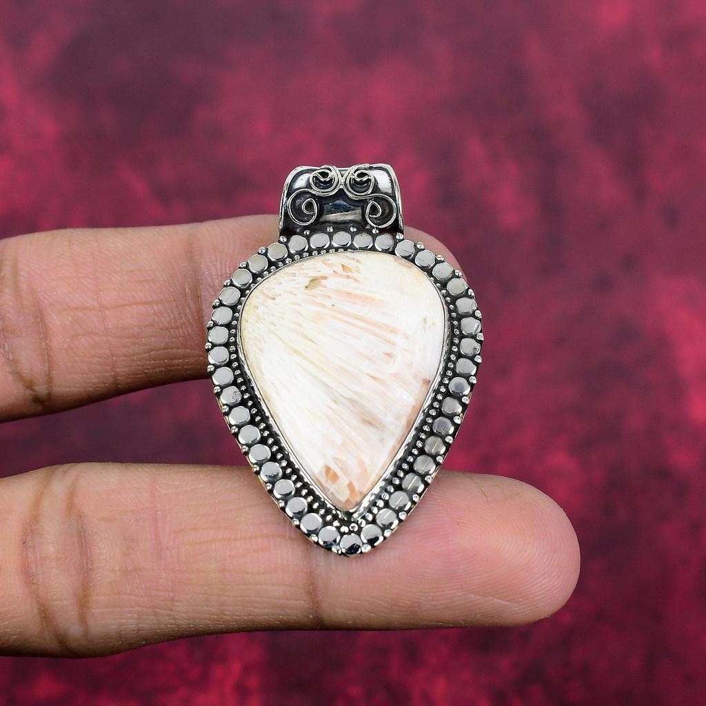 Scolecite Pendant, 925 Solid Sterling Silver Pendant Handmade Gemstone Jewelry, Gifts For Wife Brand New Pendant