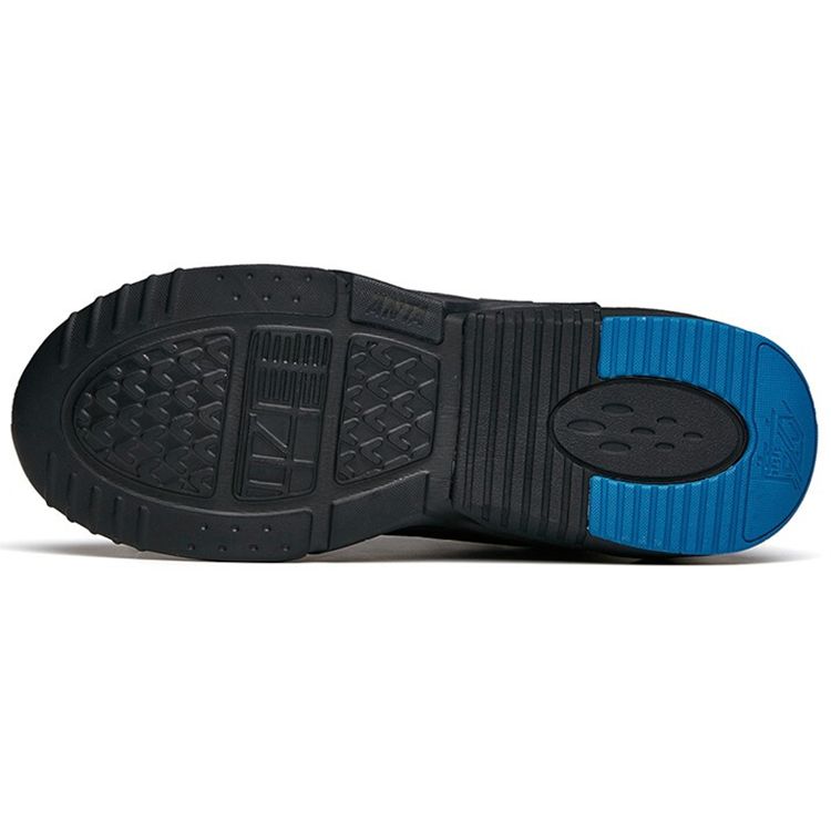 Anta Leather Casual Wear Resistant Non-Slip Low-Top Running Shoes Men sneaker Gray Black 112148980-3