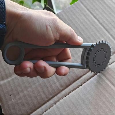 1pc Manual Handheld Paperboard Box Punch Tool with Adjustable Steel Roller Grey Adjustable Hole Punch for DIY Crafts, Art Projects