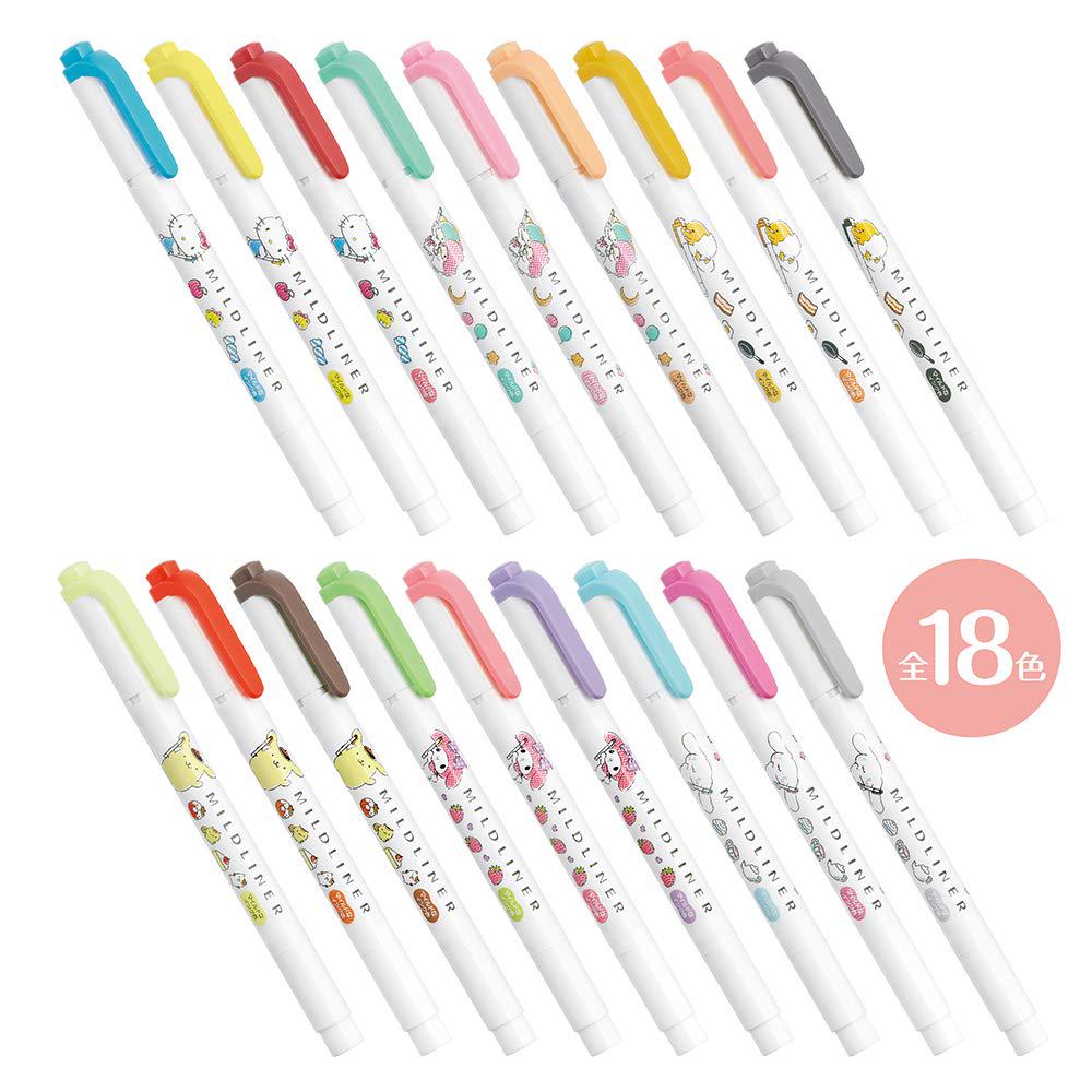 Zebra Mildliner Sanrio 3 Highlighter, Pompompurin, Colors, WKT7-SR-3C-PN