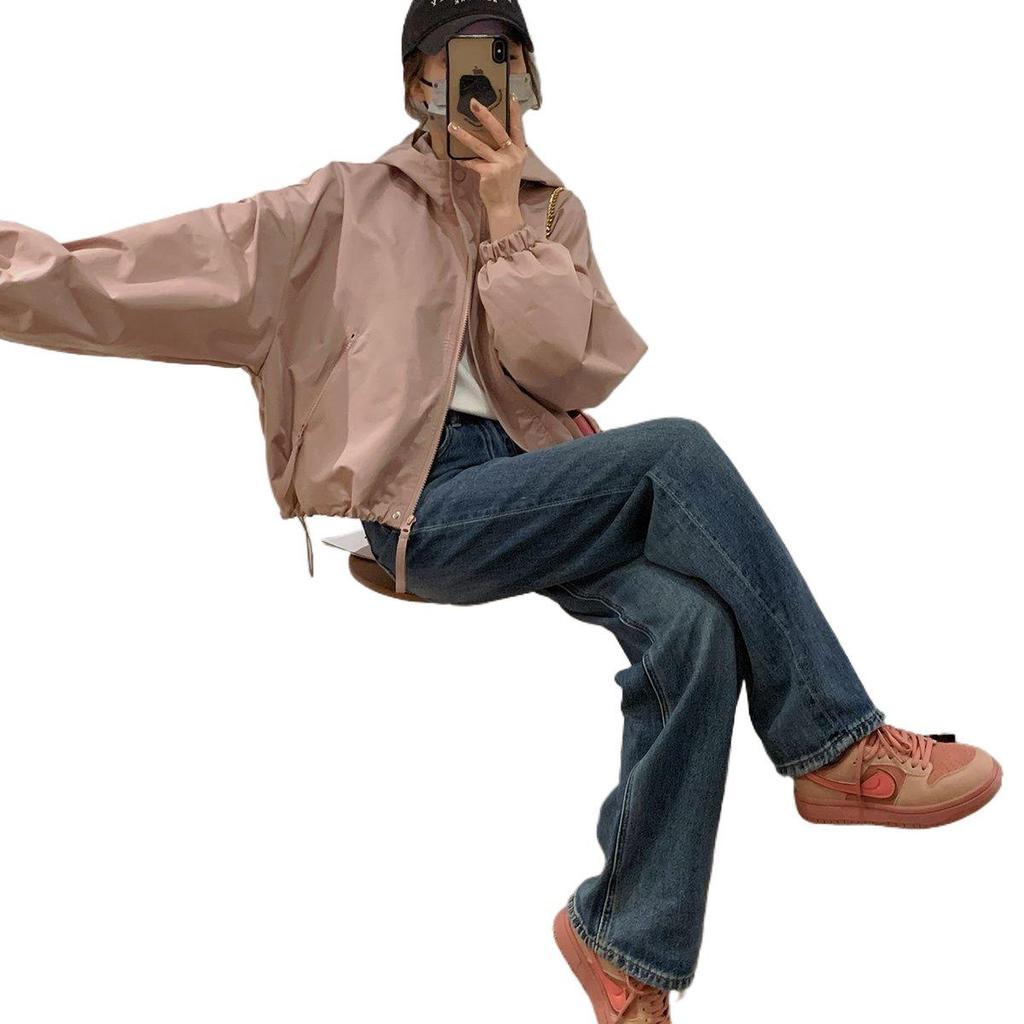 Women's 2025 Autumn College-Style Hooded Trench Coat: Loose, Casual, Windproof, and Cold-Proof.