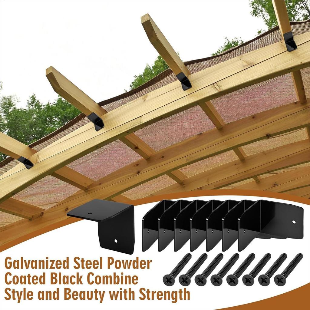 Rafter Ties Steel Joist Ties Clip Hardware 12 Pieces Wood Joist Hangers Black Roofing Connectors Hardware For Pergola Shed