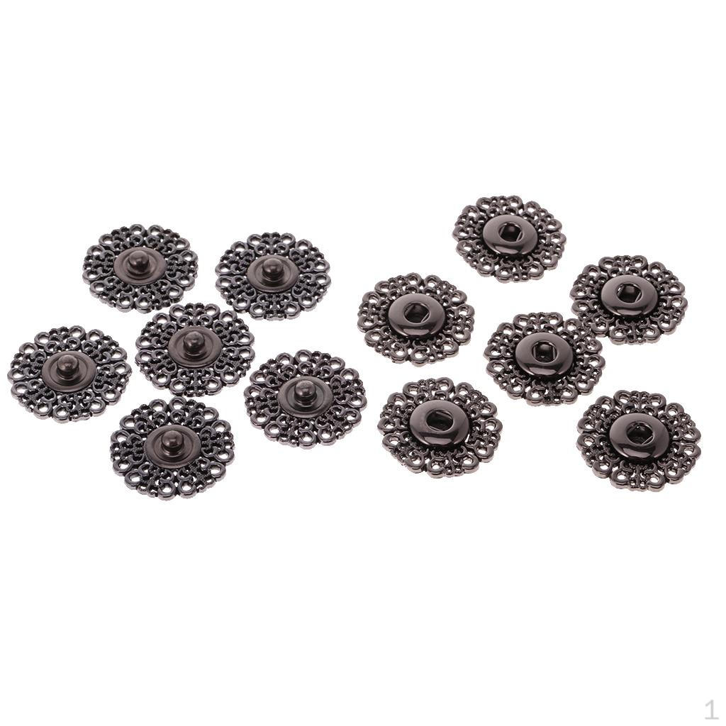 

6 комплектов винтажных металлических кнопок, полые пуговицы для ручного шитья