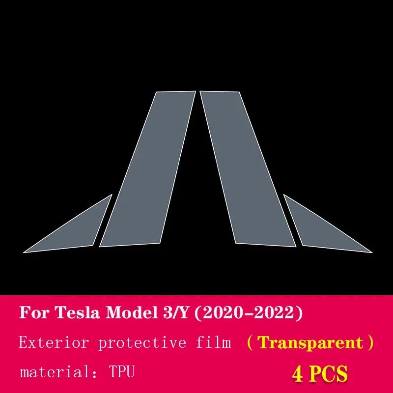 

TPU For Tesla Model 3/Y 2020-2022 Window Center Pillar Protective Film Anti-scratch Cover Car Protector Exterior Accessories