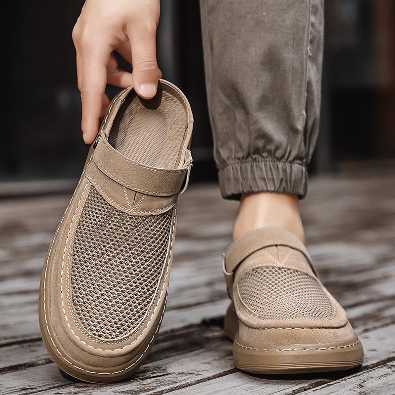 Brand Men's Outdoor Comfortable Thick Soled Beach Shoes, Summer New Men's Breathable and Non Slip Casual Set Sandals