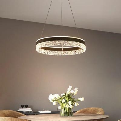 Moderní minimalistická prstencová LED závěsná svítidla stmívatelná pro stůl Jídelna Obývací pokoj Ložnice Výzdoba lustru Vnitřní
