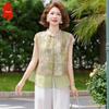 Elegant New Chinese Style Short-Sleeve Top Set for Middle-Aged Women