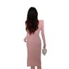 French Sexy Long-sleeved Hip Skirt Women's Spring and Autumn New Waist Sweet Temperament Hollow Split Design Dress