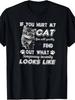 LocalHURT MY CAT Men's Funny Cat-Themed Retro T-Shirt - Short Sleeve Casual Round Neck Tee with Humorous   MY CAT  Print, Machine Washable Suitable Fo