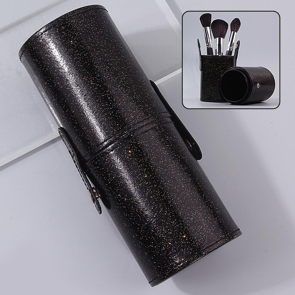 

Черное ведро для хранения кистей для макияжа с крышкой, пыленепроницаемый туалетный столик, коробка для хранения косметики, подставка для помады и карандашей для теней чёрный