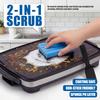Grill Plate Cleaning Sponge 12207 Grill Cleaning Sponge with Grooves Grill Cleaner Replacement Sponges for Indoor Outdoor Grill