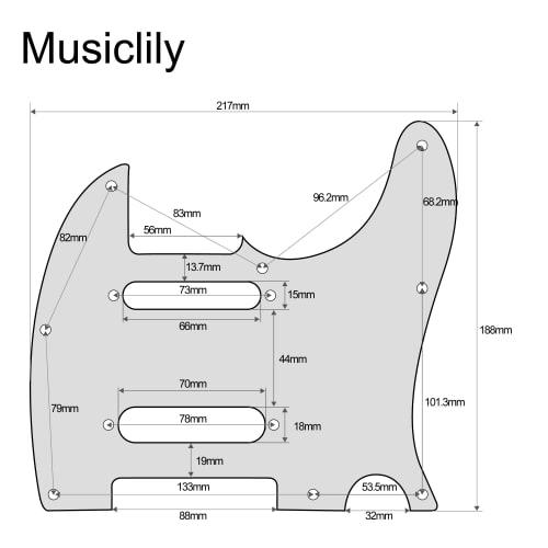 Musiclily Pro 8-Hole Stainless Steel Telecaster Pickguard for Fender American/Mexican Deluxe Nashville Tele Electric Guitars, Cream 3-Piece Set