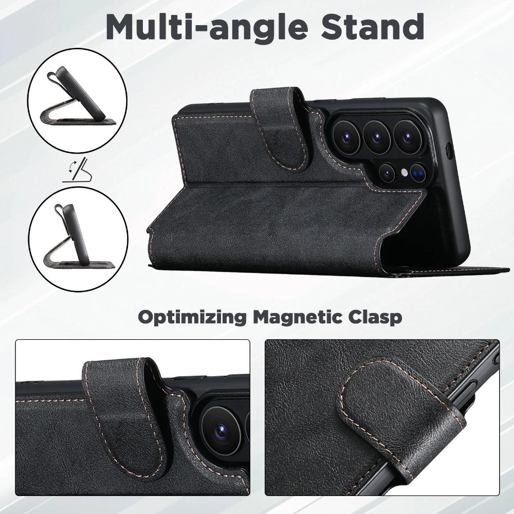 Magnetic attraction Phone Case for Samsung Galaxy S26 Ultra S22 S23 S24 S25Ultra Detachable Card Holder Wallet Leather Cover