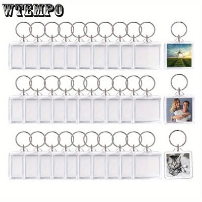 30pcs Clear Photo Frame Keychain Blank Picture Insert Keyring Acrylic Picture Frame Keychain Double-sided Clear Photo Frame Key Holders