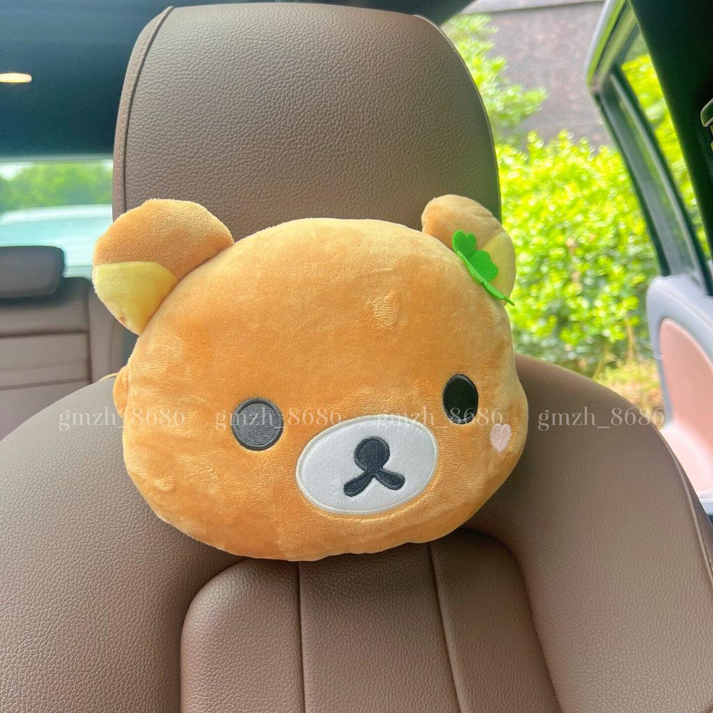 Rilakkuma Korilakkuma Headrests Car Neck Pillows Teddy Bear Peluche Pillows Car Interior Pillows Driving Seat Waist Pillows