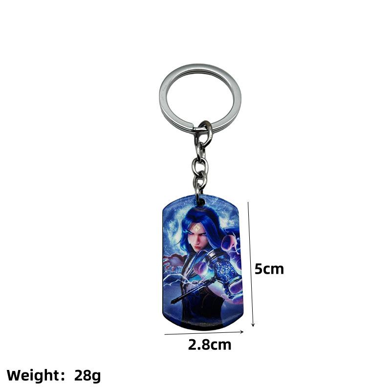 Anime Klíčenky - Styl Naruto, One Piece, Ninja a Douluo - Kovové Přívěsky s Barevným Potiskem