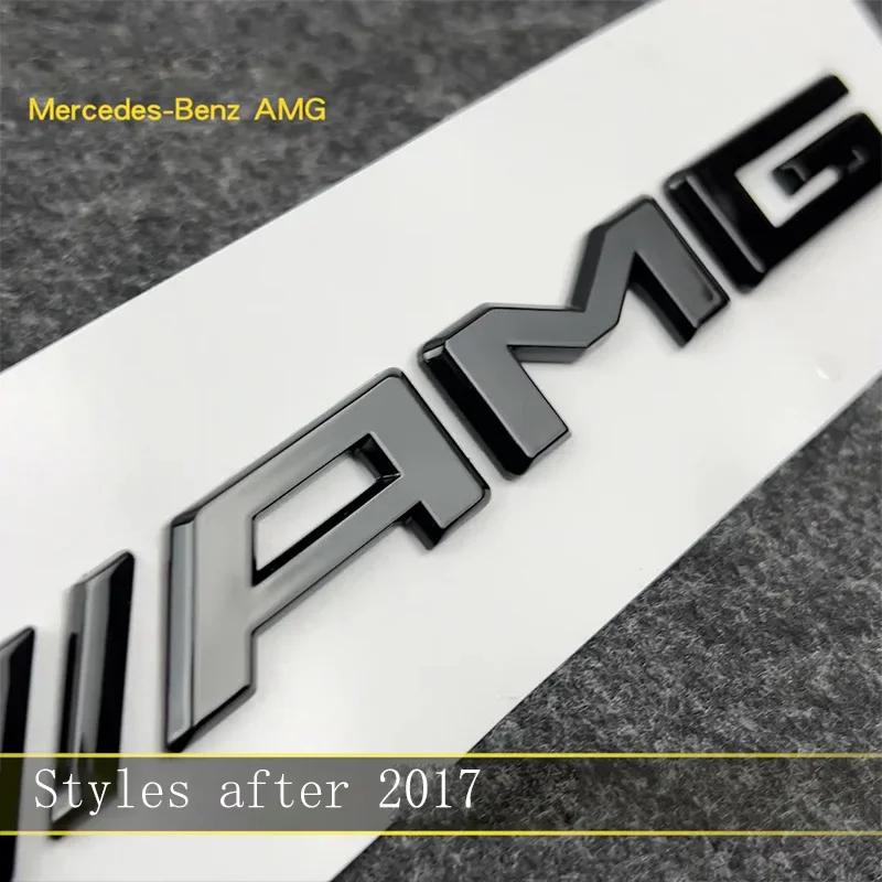 DHP3 New 2025 Hot AMG Logo Car Tail Trunk Auto Emblem Sticker Accessories For Mercedes Benz Brabus Smart Maybach W204 GLC CLA W205 W2