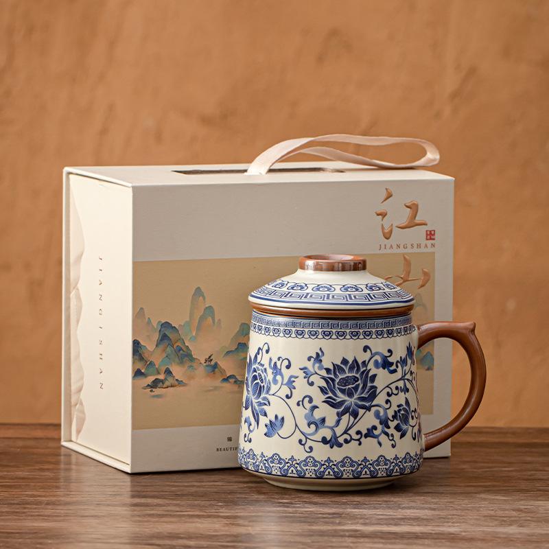 Tea cup tea separation mug office cup ceramic souvenir gift box tea cup