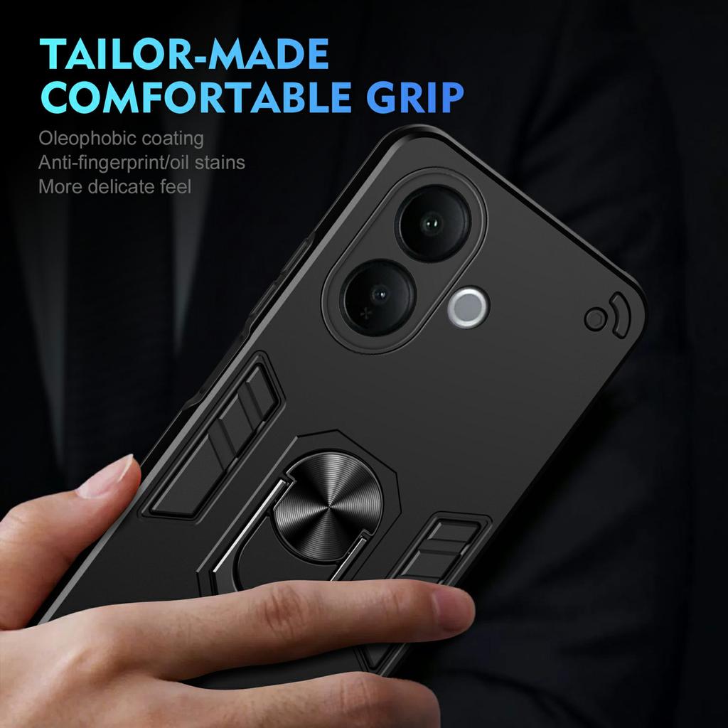 For vivo V60 Lite 4G/5G Case PC + TPU Drop Defend Phone Cover with Ring Kickstand