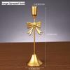 Iron Candlestick Golden Taper Candle Stands Classic Bow Candle Holder  For Wedding/Table Decor