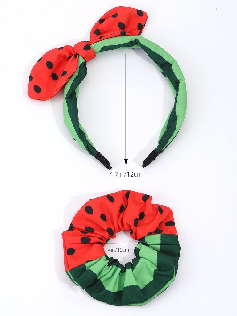Headband Cute Watermelon Rabbit Ear Hairband Fashion Watermelon Print Hair Tie Children Fashion Cute Headwear Hair Accessories