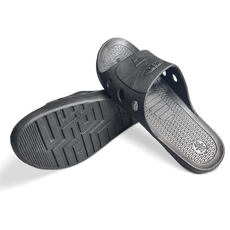 Anti-Static Blue-Black Dust-Free SPU Six-Hole Closed Toe Slippers