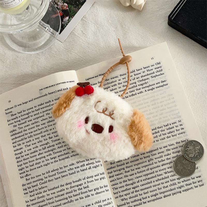 Cartoon Cherry Animal Plush Coin Purse Soft Plush Coin Lovely Money Change Pouch Small Wallet With Keychain Bag Pendant Gifts
