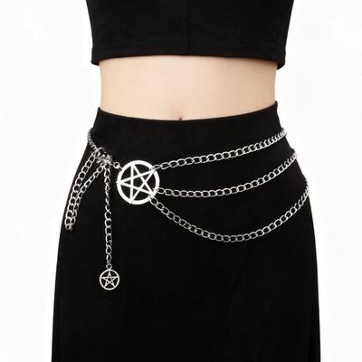 Retro Five-Pointed Star Waist Chain Tassel Leather Belt Performance Accessory