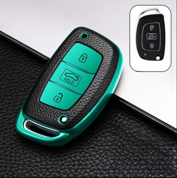 Capa de couro TPU para chave de carro, capa protetora de chaveiro para Hyundai Elantra HB20 I10 I20 I30 IX25 IX35 IX45 TUCSON
