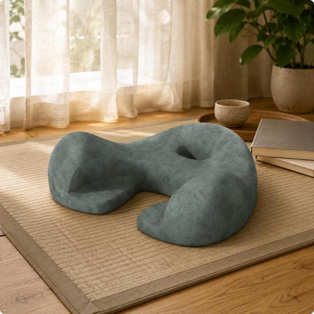Meditation Cushion Memory Foam Contoured Seat Pillow Floor Lounger Chair