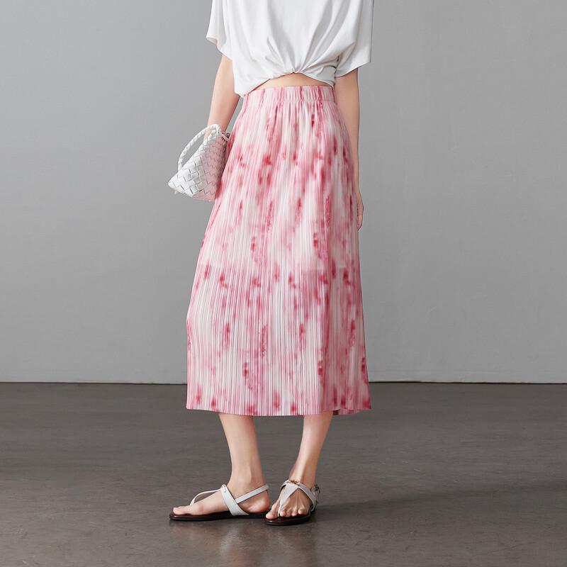 SOFSIL 2026 Summer Printed Pleated Midi Skirt