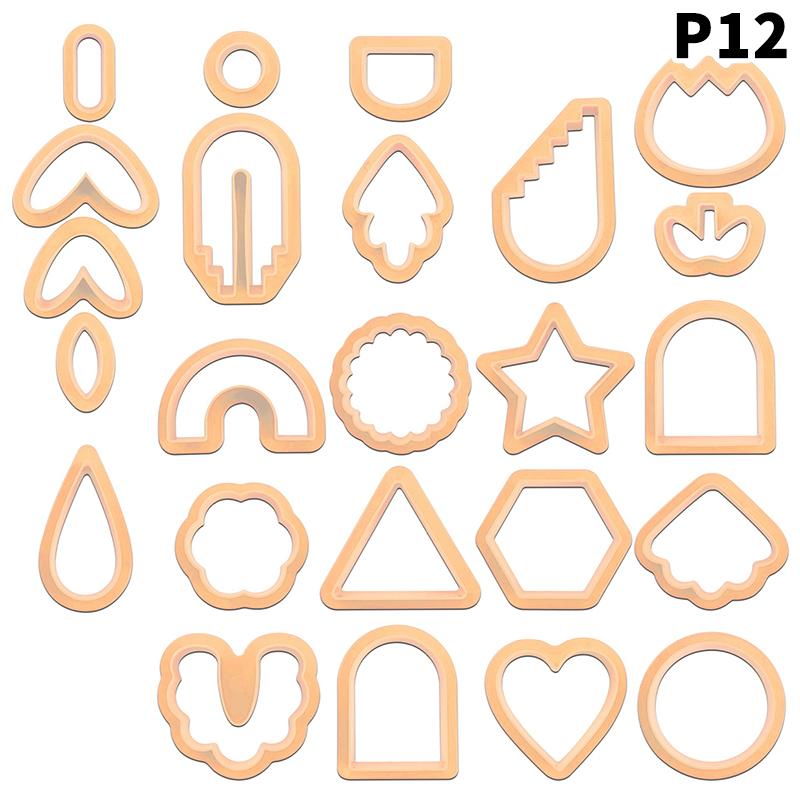 1Set Polymer Clay Earring Cutter Multiple Shapes Clay Cutter Geometric Shape Clay Pendant Polymer Clay Tool Cookie Cutter