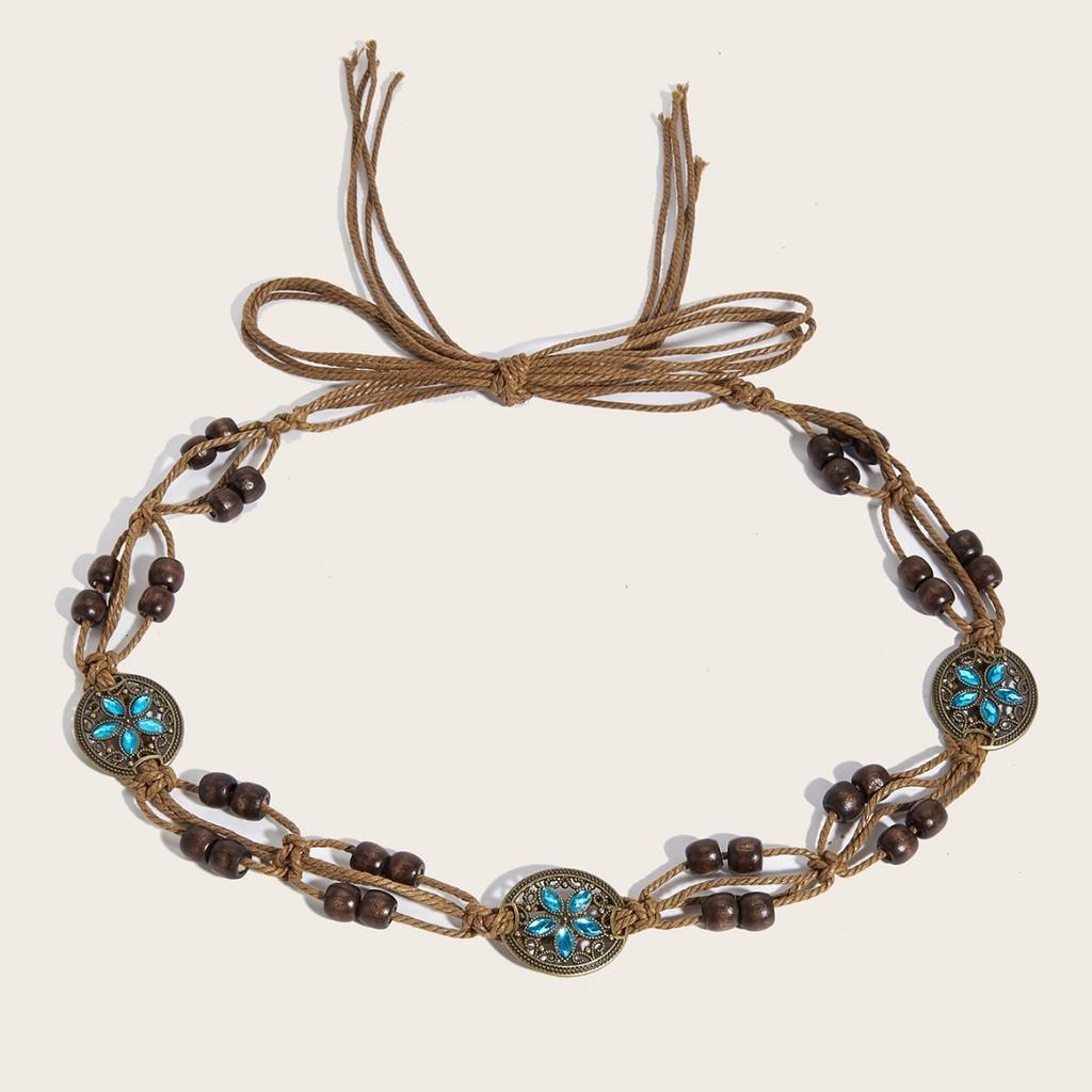 

Cotton Linen Waist Chain With Handcrafted Knot Design For Women Casual Dress