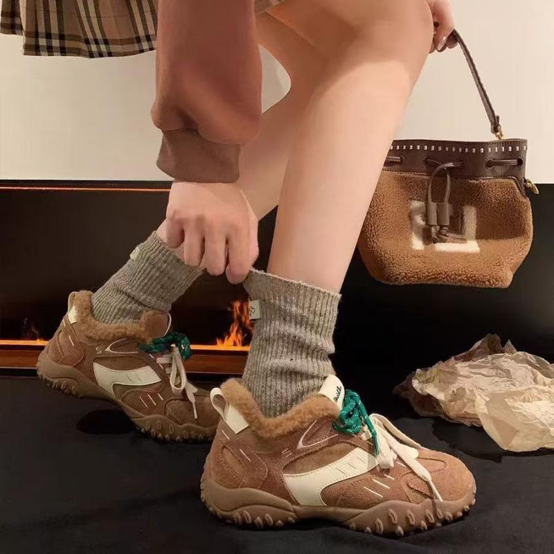 Retro-Sport Forrest Gump Schuhe Damen 2025 Herbst und Winter neu vielseitige Nische ins Samt warm Sport Freizeitschuhe