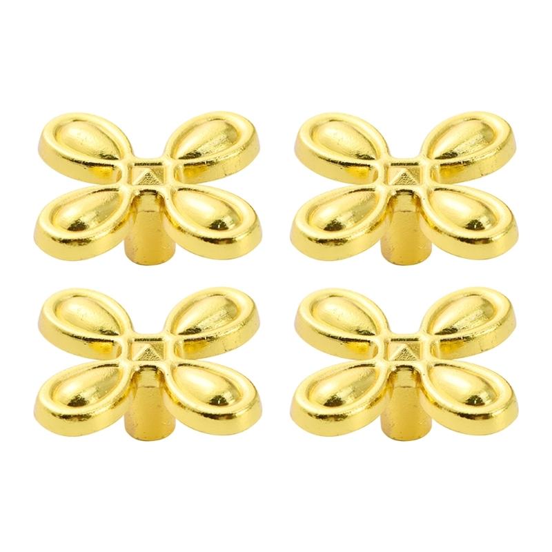 4lots Clovers Cabinet Pull Retros Brasses Heavy Type Zincs Alloys Handle for Cupboard Dresser Drawers