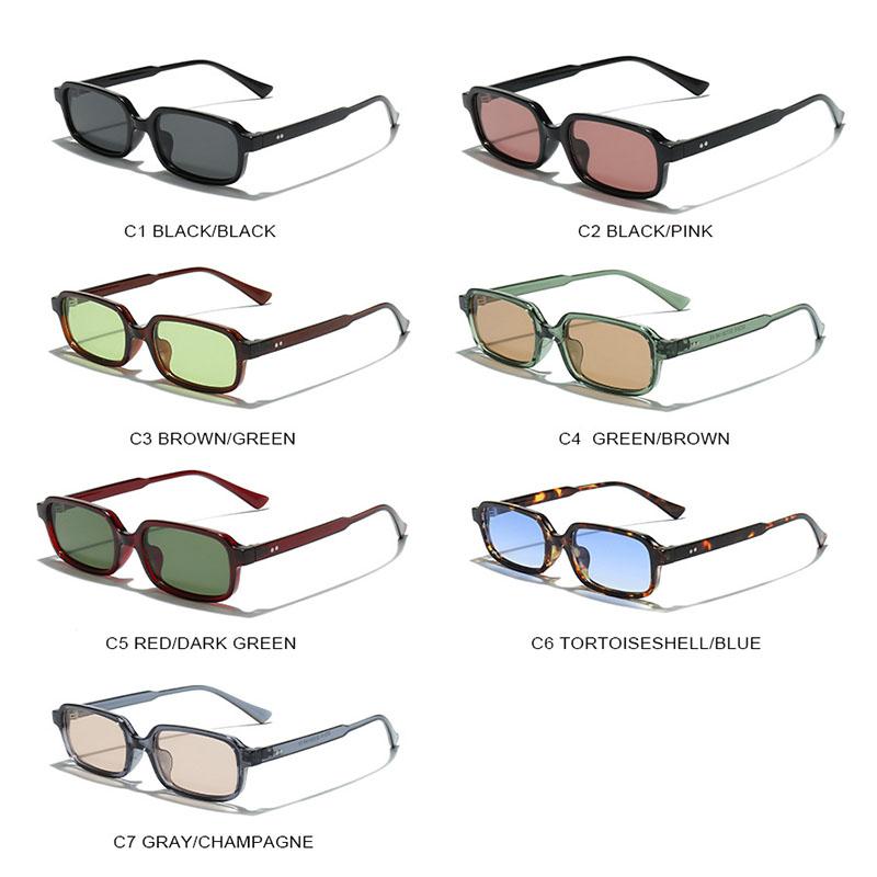SO&EI Retro Nieten Kleine Rechteckige Sonnenbrille Damen Marken Designer Herren Farbverlauf Sonnenbrillen UV400