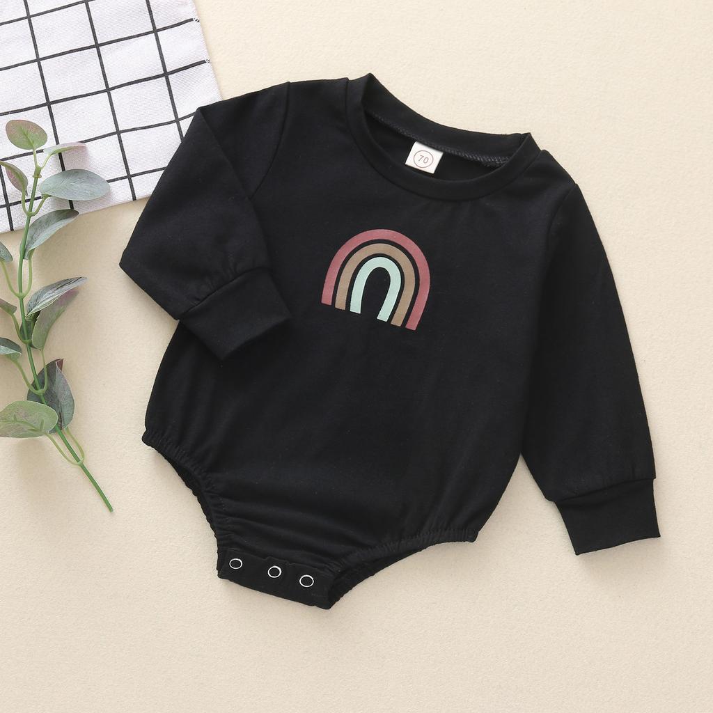 Boy Crewneck Sweatshirt Knit Long Sleeve Romper Solid  Oversized Sweater Bodysuit Pullover Top