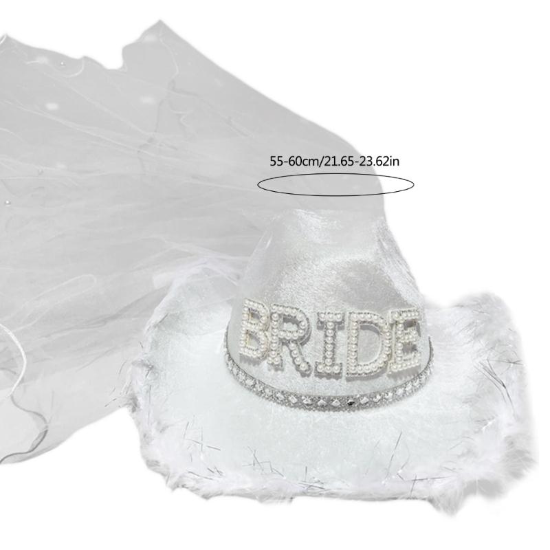Bride Cowboy Hats Bridesmaids Cowgirl Hat Bachelorettes Party Hat Photo Headpiece