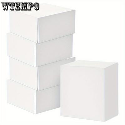 5pcs Boîtes Cadeaux en Papier Blanches Carrées Boîtes à Friandises avec Couvercles Boîtes à Faveurs de Fête Boîte d'Emballage Cadeau pour Anniversaires Vacances Rentrée Scolaire