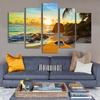Canvas Painting Color Seaside Sunset Seascape 5 Pieces Wall Art Painting Modular Wallpapers Poster Print for Living Room  Decor